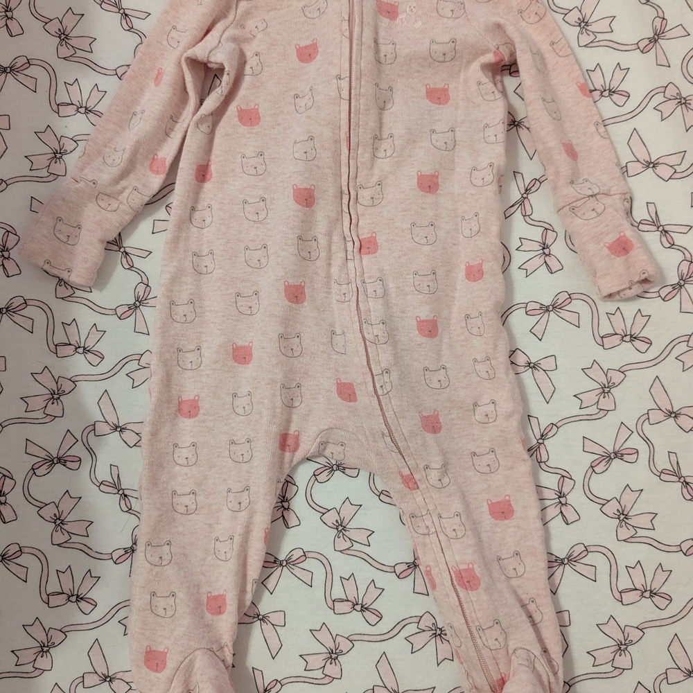 Baby Gap Pink Baby Onesie with Bear Print 0-3 Months